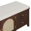 GlasFlength Ottomans and Benches with Drawers and Hidden Storage for Living Room, Entryway, And Hallway, Brown, 43.5"*15.4"*20.4" - 2 of 4