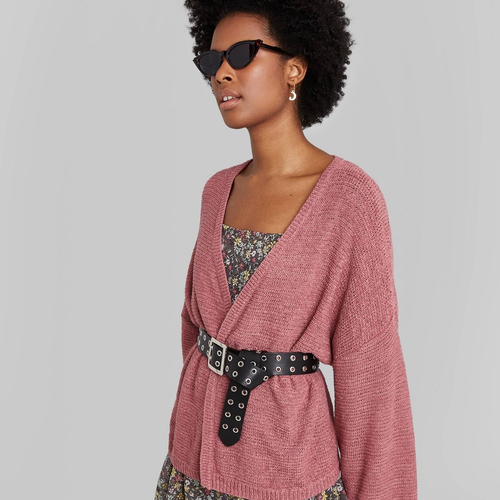 Women's Long Sleeve Open Neck Lightweight Cardigan - Wild Fable Plum XS, Women's, Purple was $25.0 now $17.5 (30.0% off)