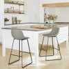 Arceso 30" Faux Leather Barstools Set of 2, Bar Stools, Modern Counter Height Stools with Back and Metal Legs, Armless Counter Chairs - 2 of 4