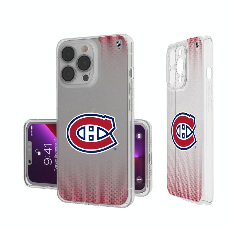Keyscaper Montreal Canadiens Linen Clear Phone Case, 1 of 7