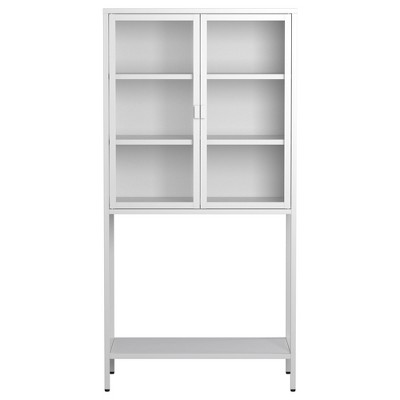 NicBex Bookshelf with Cabinet & Metal Frame Bookcases for Living Room Home Office