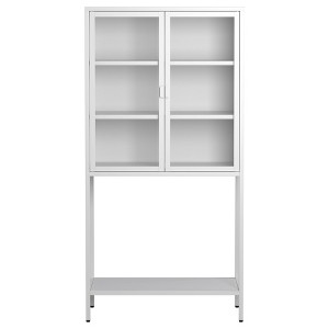NicBex Bookshelf with Cabinet & Metal Frame Bookcases for Living Room Home Office - 1 of 4