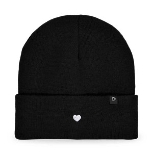 Dalix Lil Heart Embroidered Beanie Warm Winter Knit Hat Women - 1 of 4