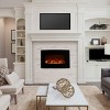 Wall Mount Curved Electric Fireplace - 36-Inch Faux Fire Heater with Removable Stand, Adjustable Heat, and 10 Flame Colors by Northwest (Black) - 2 of 4