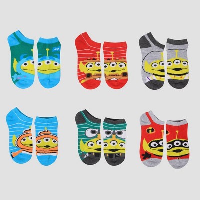 Boys' Pixar Alien Mash Up 6pk Socks - M/L