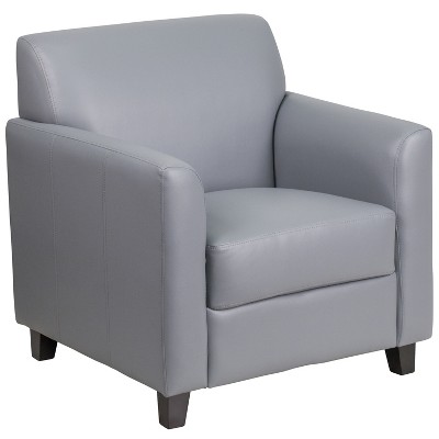 Diplomat Gray LeatherSoft Chair with Hardwood Frame