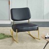 CAVINAS PU Leather Glider Rocking Chair with Mid-Height Backrest,Upholstered Rocking Chair,Nursery Accent Chair for Bedroom - 2 of 4