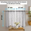 HLC.ME Linda Faux Linen Textured Semi Sheer Privacy Rod Pocket Short Cafe Curtain Tiers, Set of 2 - 2 of 4