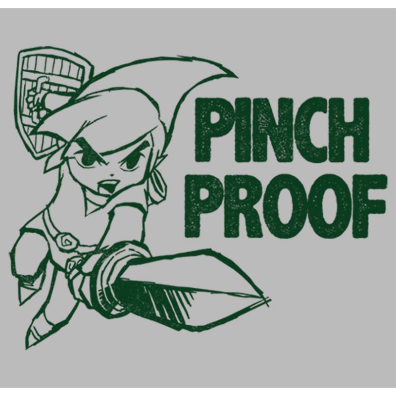 Juniors Womens Nintendo Legend of Zelda St. Patrick's Day Link Pinch Proof Distressed T-Shirt, 2 of 5