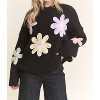 Women's Flower Applique Sweater - ADORA - 3 of 4