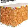 2-Pack Luau Grass Table Skirts with Hibiscus, 9 Ft Reusable - Tropical Party Decor by 4E's Novelty - 4 of 4
