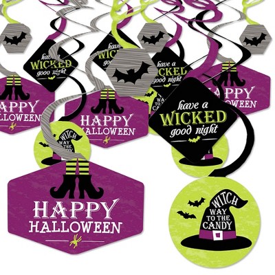 Big Dot of Happiness Happy Halloween - Witch Party Hanging Decor - Party Decoration Swirls - Set of 40