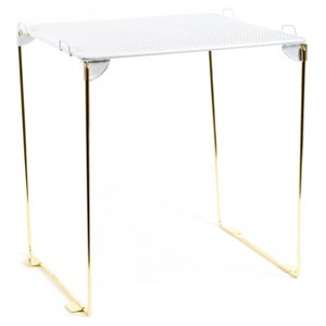 U Brands 12" Locker Mesh Shelf Chic White and Gold - 1 of 4