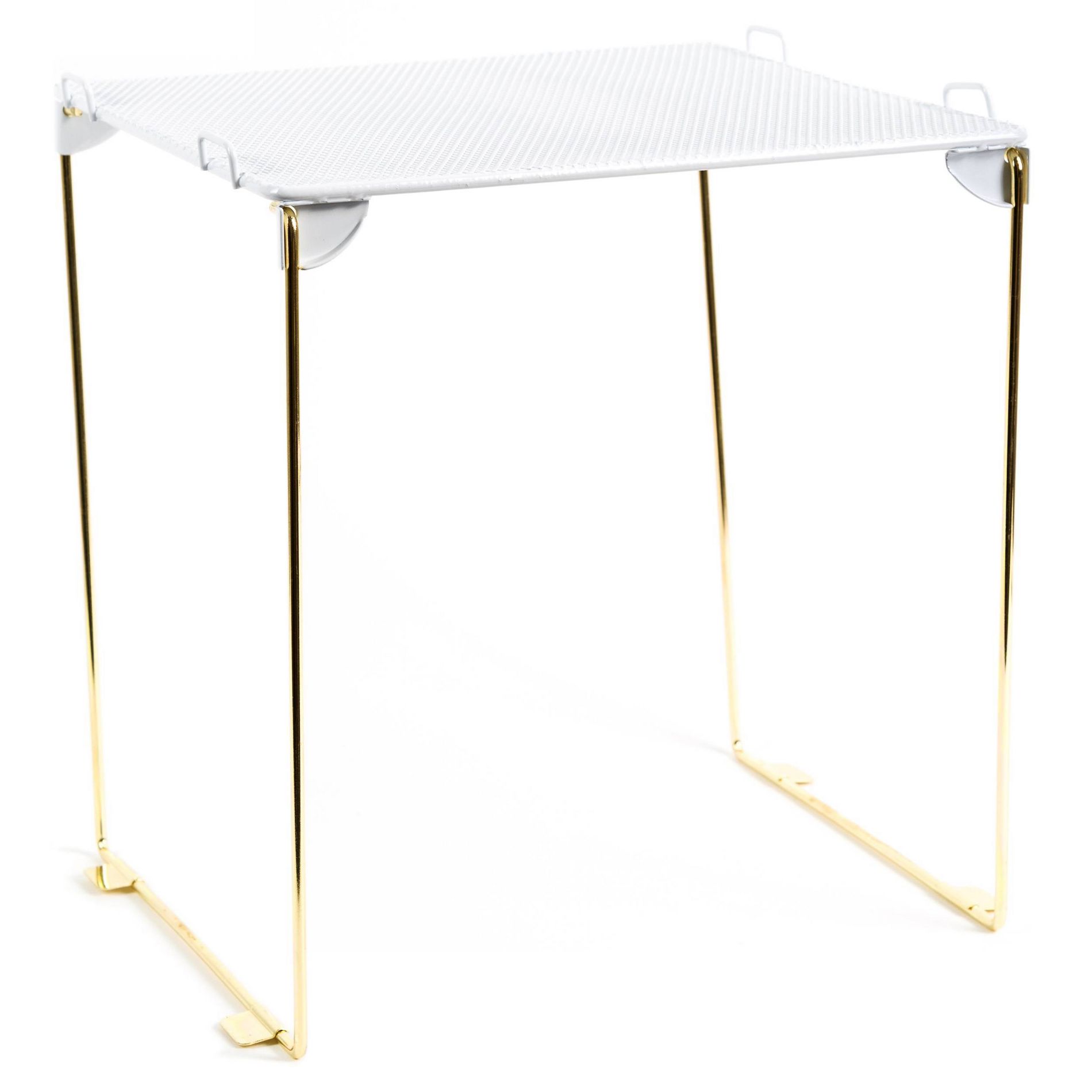 U Brands 12" Locker Mesh Shelf Chic White and Gold