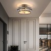 PAKOKULA Modern 18.3 in. 3-Light Black Drum Semi-Flush Mount Ceiling Light With Irregular Crystal Shade and No Bulbs Included - 4 of 4