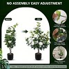 Syemin Artificial Plants 2pcs 3ft Artificial Camellia Trees Indoor Outdoor Faux Potted Plant for Home Decor Chr, Beige, 5.51"*5.51"*35.43" - 2 of 4
