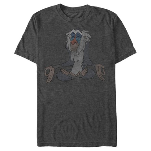 Men s Lion King Meditating Rafiki T Shirt Charcoal Heather 2X Large