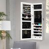 Costway Wall Mounted Mirrored Jewelry Cabinet Organizer w/LED Lights - 4 of 4