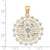 Black Bow Jewelry 14k Yellow Gold and White Rhodium Diamond Cut Filigree Pendant, 32mm - 4 of 4