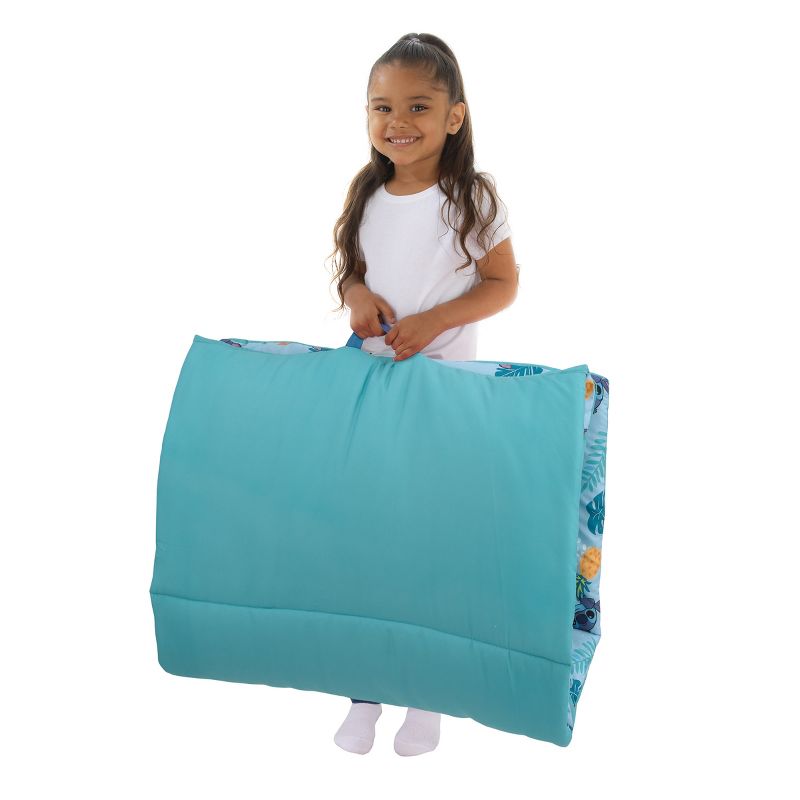 Disney Stitch Weird But Cute Blue, Teal and Coral Deluxe Easy Fold Toddler Nap Mat, 4 of 6