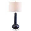 JONATHAN Y 31" Glass Hope Table Lamp (Includes LED Light Bulb) Blue : Linen Shade and Chrome Accents - 3 of 4