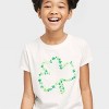 Girls' Short Sleeve 'Shamrock' St. Patrick's Day Graphic T-Shirt - Cat & Jack™ Almond Cream - image 2 of 3