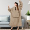 PAVILIA Faux Shearling Wearable Blanket Hoodie, Cozy Oversized Hooded Sweatshirt Adults, Warm Fleece Big Pocket - 3 of 4