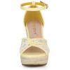 Allegra K Women's Ankle Strap Espadrille Wedge Heel Sandals - 2 of 4