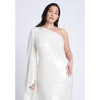 ELOQUII Women's Plus Size One Shoulder Dramatic Sleeve Dress - 4 of 4