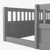 Okak Twin Size Floor Bed Frame,Pine Wood Bed with Fence, Low Profile Kids Bed Frame for Bedroom Playroom,Easy Assembly - 3 of 4