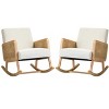 Set of 2 Adena Rocking Accent Chair with Rattan Arms | Karat Home - 2 of 4