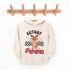 The Juniper Shop Cutest Reindeer At The Pole Toddler Graphic Hoodie - 1 of 3