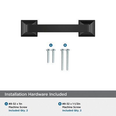 Matte Black 3-Inch Traditional Cabinet Handle Pull