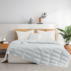 Puredown Ultra-Lightweight White Down Blanket, Soft Bed Cover For All Season - 1 of 4