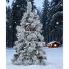 4FT Pre-Lit Snow Flocked Spruce Christmas Tree with Pine Cones, 170 Tips, Mixed PE/PVC, 120 Multi-Color LEDs, 11 Modes, Holiday Decor - 2 of 4
