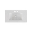 Gulches 31 in 18 Undermount Bathroom Sink in Glossy White Ceramic with 3 Pre-Drilled Faucet Holes - 2 of 4