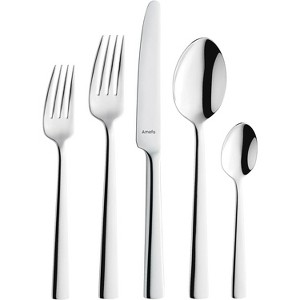 Amefa Moderno 20-Piece 18/10 Stainless Steel Flatware Set, High Gloss Mirror Finish, Silverware Set Service for 4, Rust Resistant Cutlery - 1 of 4