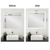 Amanti Art Mirror Makeover Bathroom Mirror Frame Border Kit - Fully Assembled Peel and Stick Frame - Mirror NOT Included - Cabinet White Narrow Trim - 3 of 4