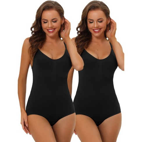 Allegra K Women's Shaping Tummy Control Adjustable Straps Sculpting Adult Bodysuits 2 Packs - image 1 of 4