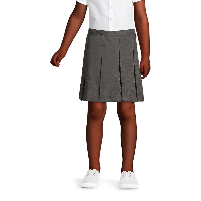 Lands' End Lands' End School Uniform Kids Solid Box Pleat Skirt Above Knee, 3 of 7