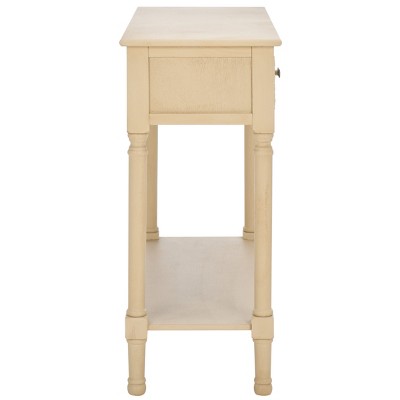 Natural Wood and Metal 2-Drawer Console Table