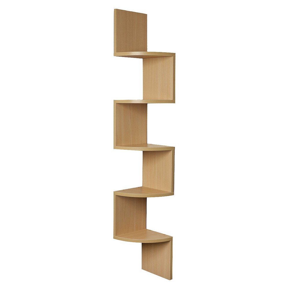 Photos - Garden & Outdoor Decoration Danya B. 48.5" x 7.7" Zigzag Corner Shelf Maple: Modern Laminated MDF Floating Wall Unit with 5 Open Shelves