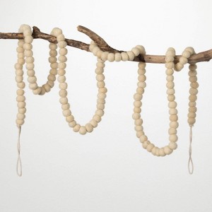 Sullivans 6 ft. Natural Wool Ball Garland - 1 of 3