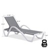 Purple Leaf Textilene Patio Lounge Chair, 6-Position Adjustable Recliner for Pool, Beach & Lawn, Gray - 2 of 4