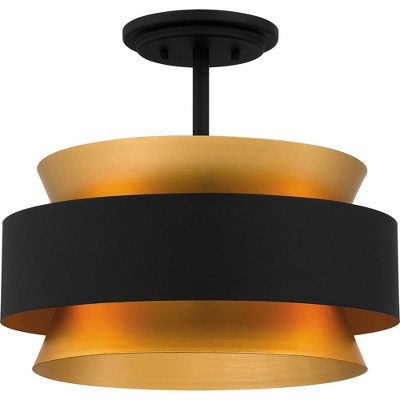 Quoizel Lighting Hagley 3 - Light Semi-Flush Mount in  Earth Black