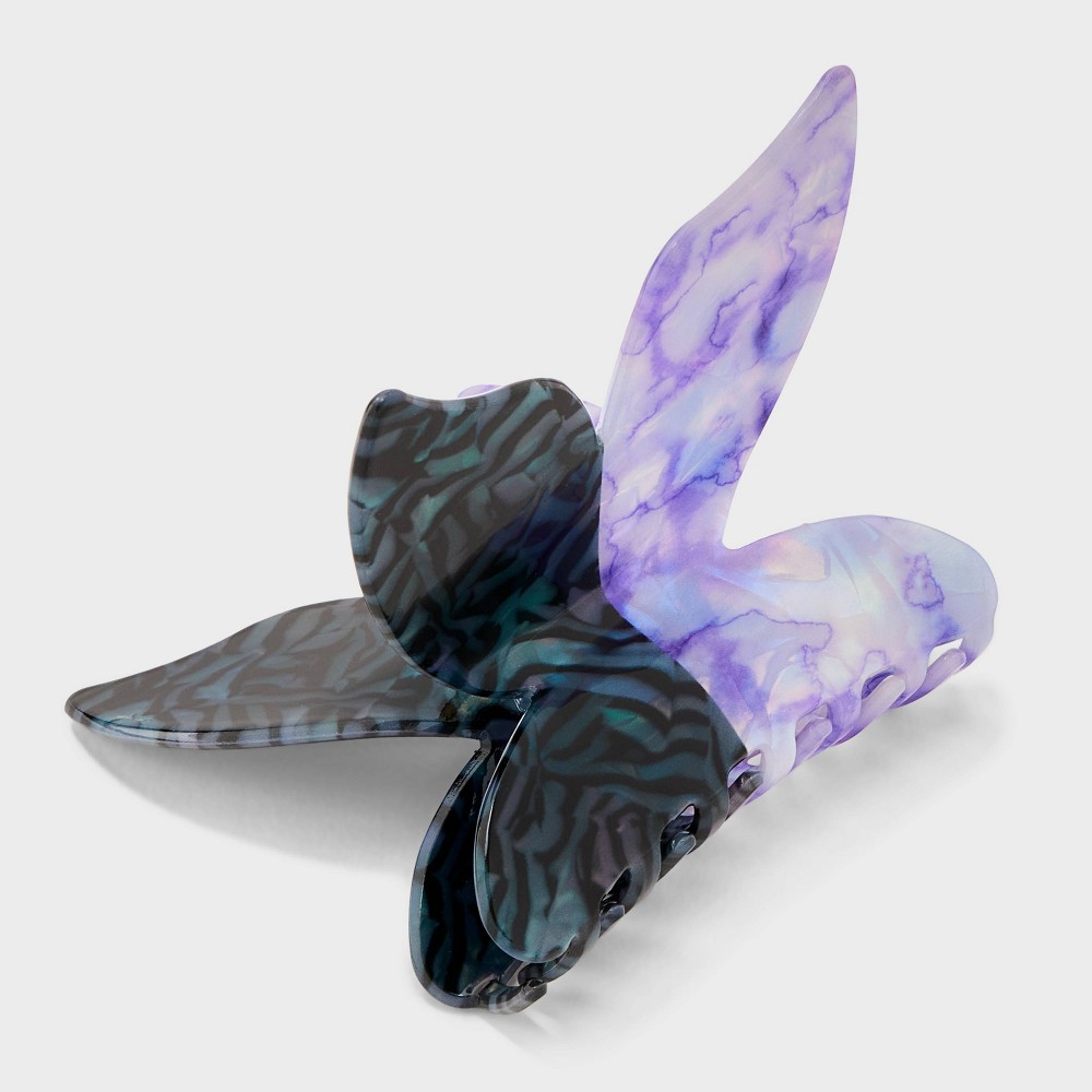 Acrylic Butterfly Two-Toned Claw Hair Clip - Wild Fable Purple