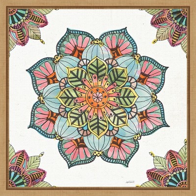 Amanti Art Mandala Morning V by Anne Tavoletti Canvas Wall Art Print Framed 16-in. x 16-in.