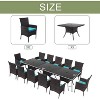 ALAULM Patio Furniture Outdoor Dining Set, Wicker Rattan Patio Dining Table and Chairs Set, Square Tempered Glass Tabletop with Umbrella Set - 2 of 4