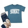 The Juniper Shop Varsity Sunset Chaser Toddler Short Sleeve Tee - 2T - Teal - 3 of 4