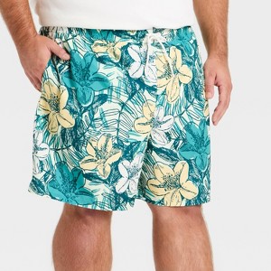Men's 7'' Patterned Swim Trunks - Goodfellow & Co™ - 1 of 3